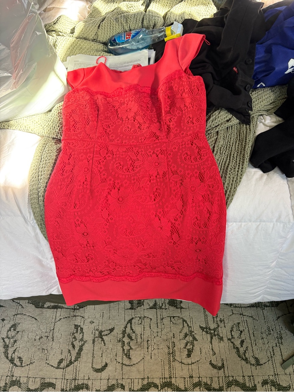 Red Lace Bodycon Dress